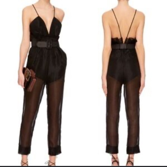 Alice McCall Justify My Love Jumpsuit Black Striped Organda up Size US 6 - Picture 4 of 13